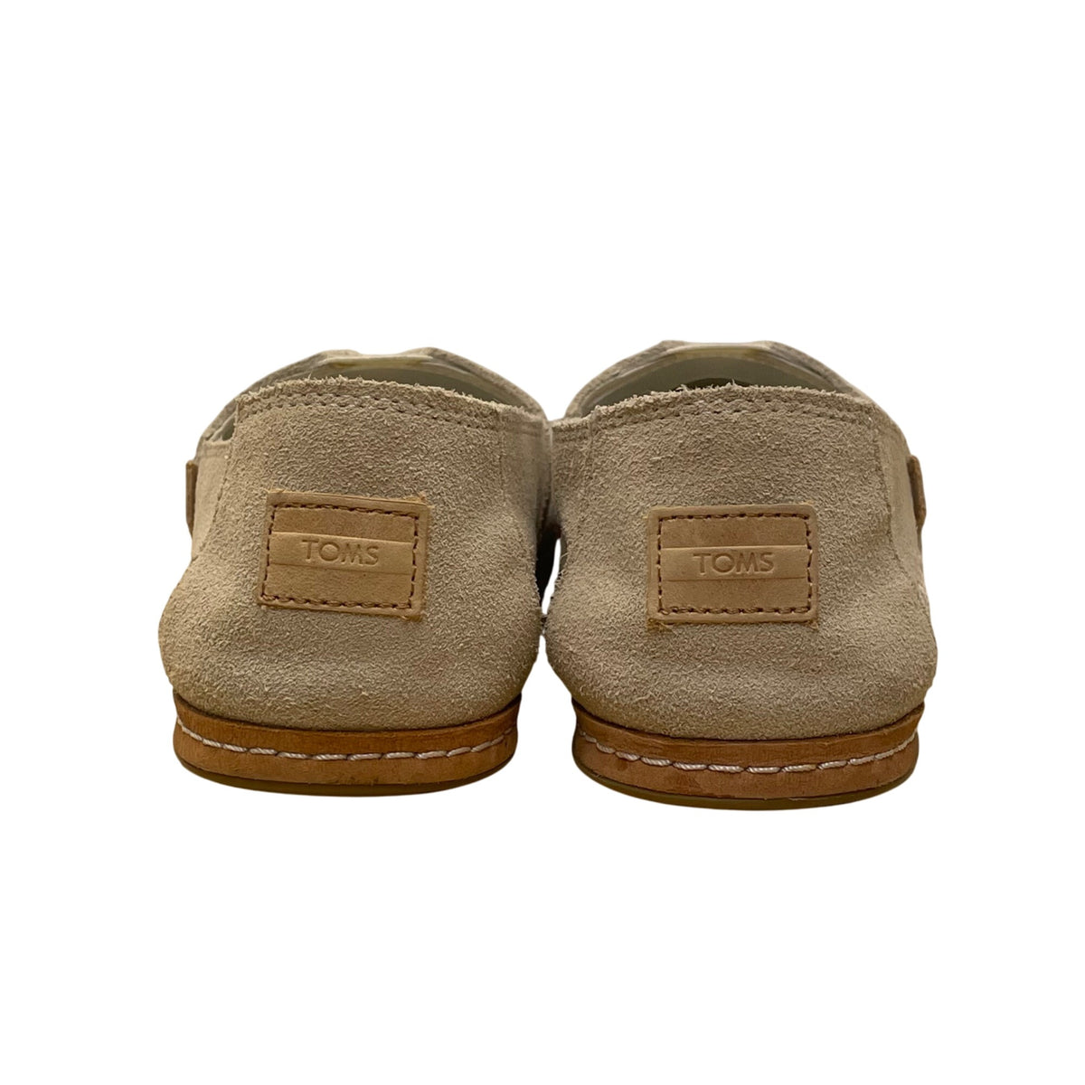 Toms Women’s Grey Suede Comfortable Stitch Detail Slip-On Flats Size 8.5