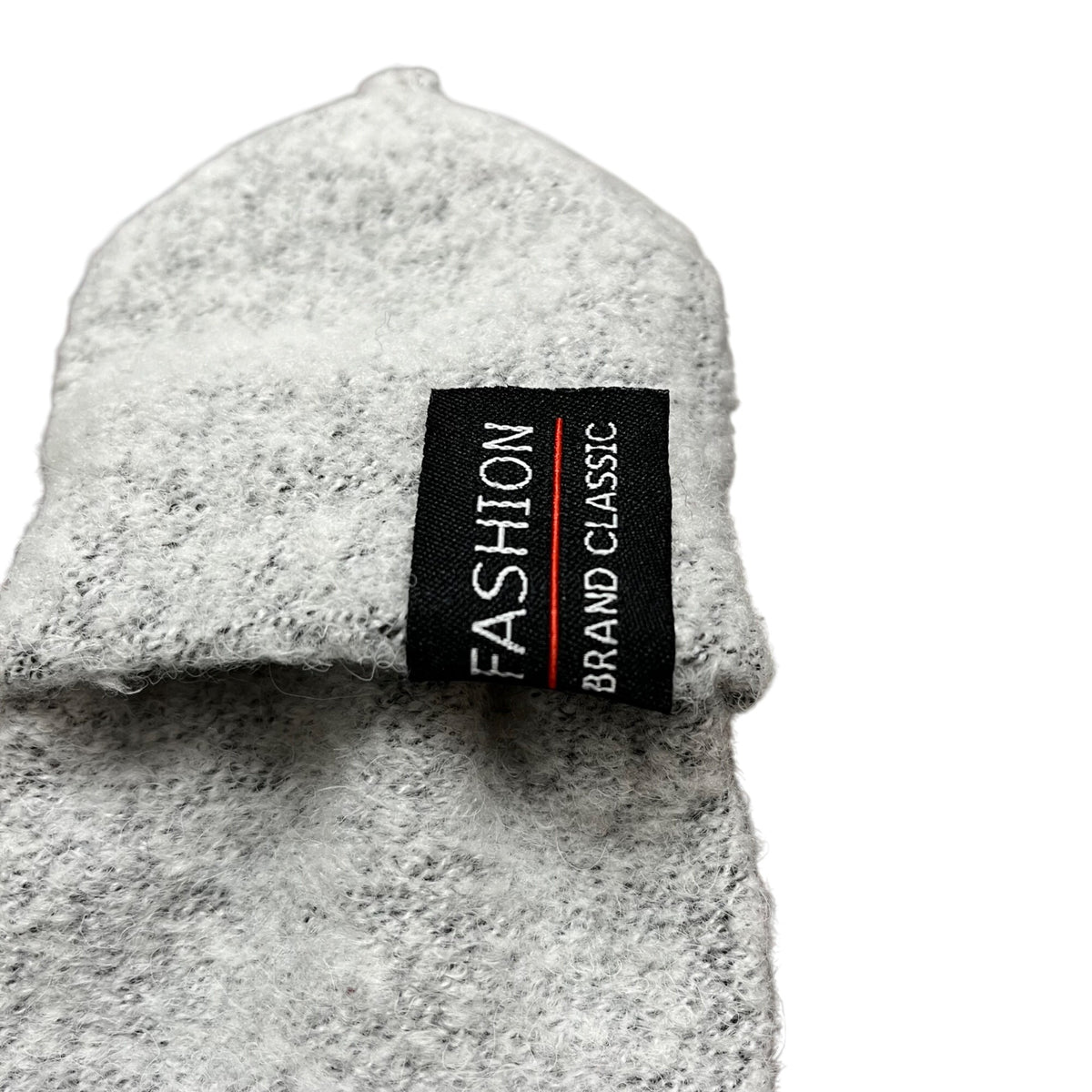 Fashion Brand Classic Unisex Light Gray Wool Blend Convertible Fingerless Gloves With Button Closure