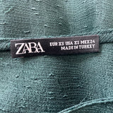 Zara Women's Green Tied Cuff Blouse Sz XS