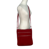 Vera Bradley Red Quilted Adjustable Strap & Zippered Compartments Crossbody Bag