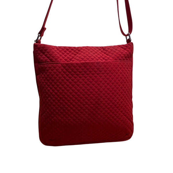 Vera Bradley Red Quilted Adjustable Strap & Zippered Compartments Crossbody Bag