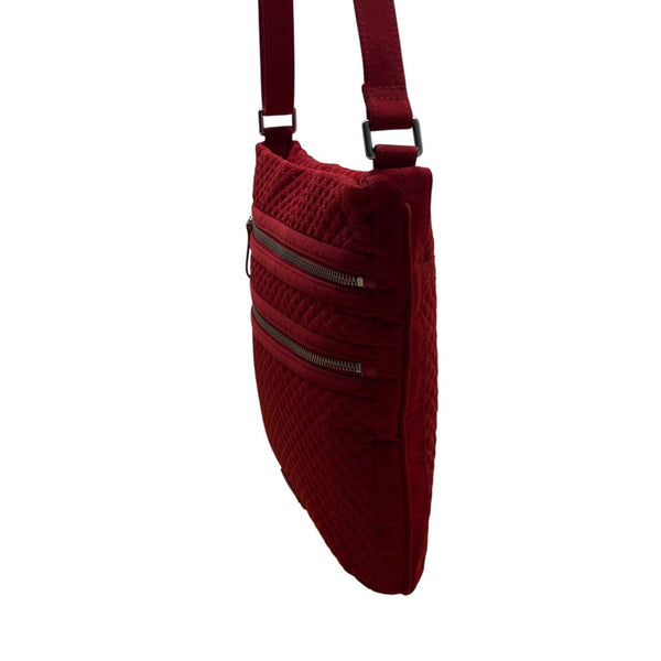 Vera Bradley Red Quilted Adjustable Strap & Zippered Compartments Crossbody Bag