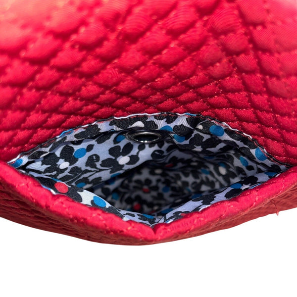 Vera Bradley Red Quilted Adjustable Strap & Zippered Compartments Crossbody Bag