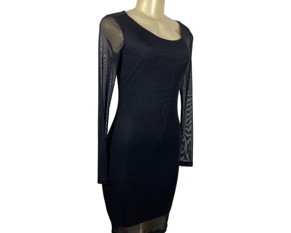Philosophy Black Sheer Long Sleeve Bodycon Dress Size XS