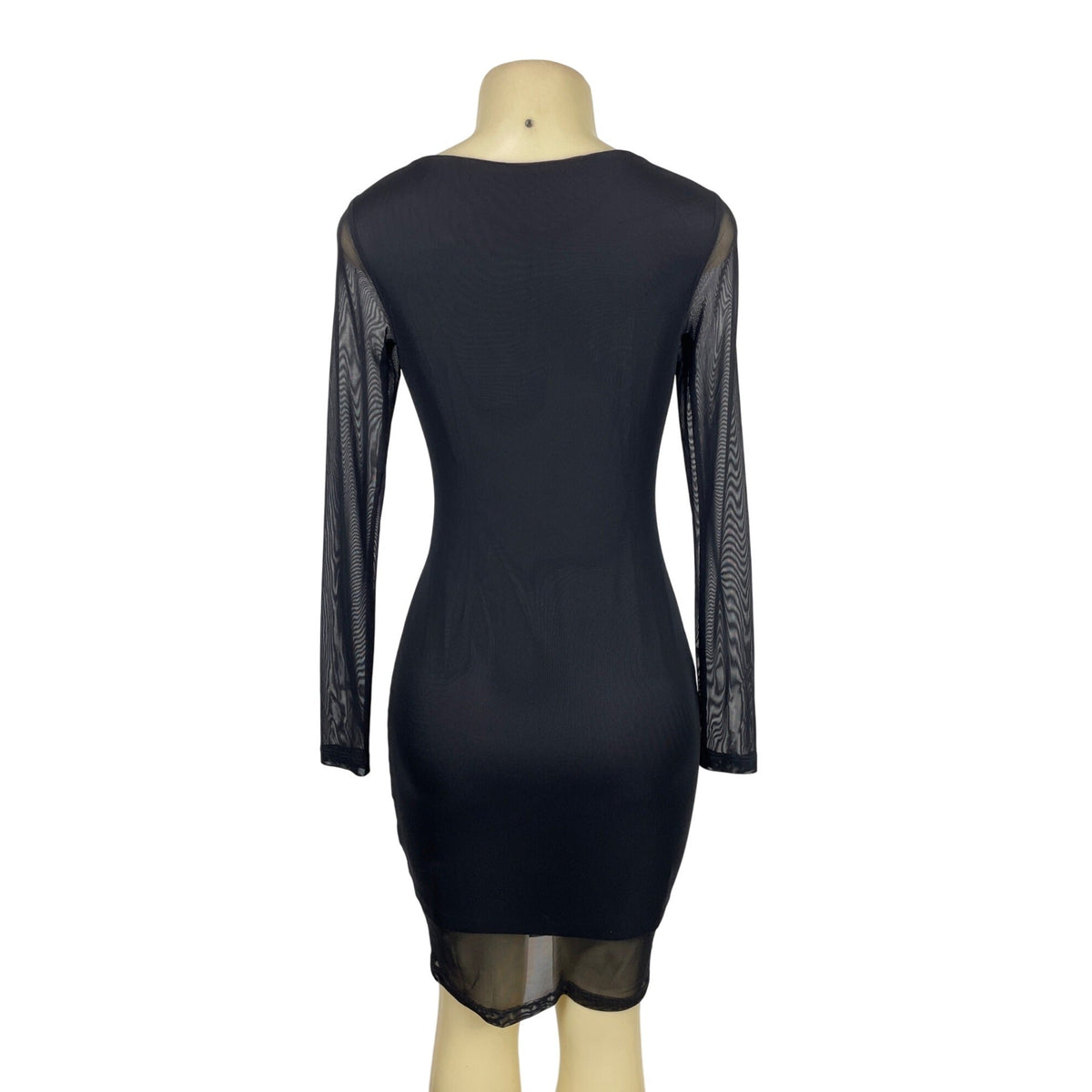 Philosophy Black Sheer Long Sleeve Bodycon Dress Size XS