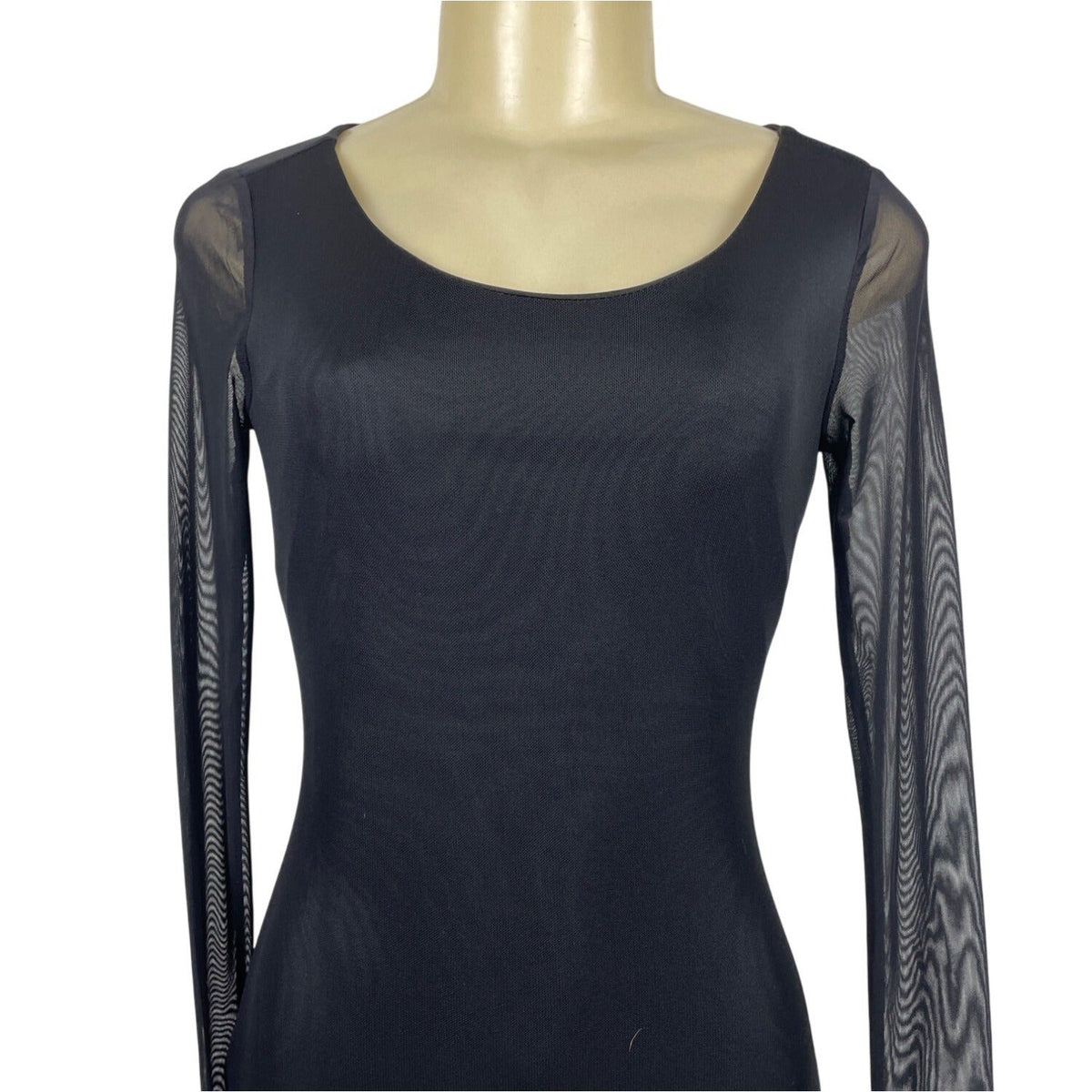 Philosophy Black Sheer Long Sleeve Bodycon Dress Size XS