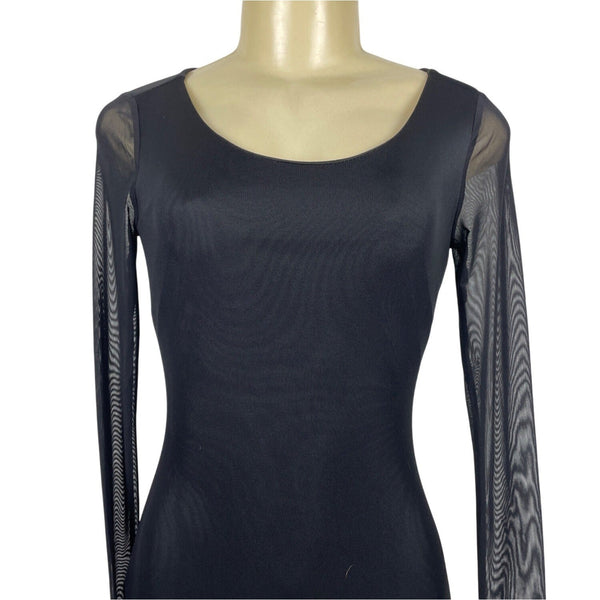 Philosophy Black Sheer Long Sleeve Bodycon Dress Size XS