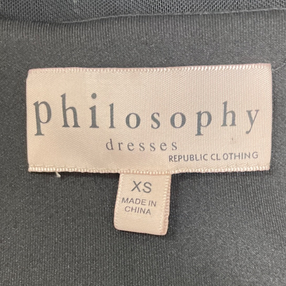 Philosophy Black Sheer Long Sleeve Bodycon Dress Size XS