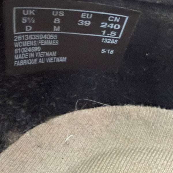 Clarks Womens Black Suede & Leather Cushioned Slip-On Loafers Size US 8 EU 39