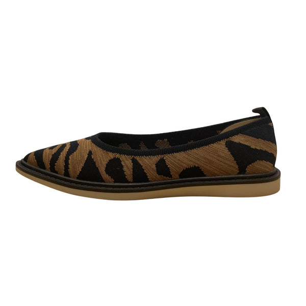 Louise Et Cie Women’s Brown/Black Zebra Print Pointed Toe Celete Flats Size 5.5M