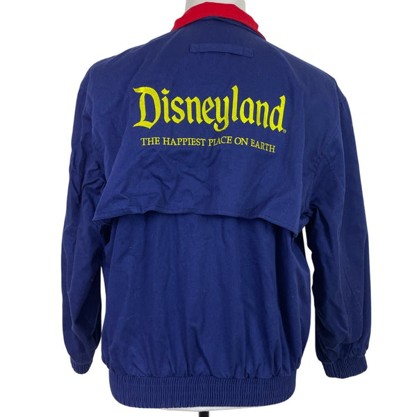 Vintage 80s Disneyland Blue Jacket With Red Collar & Yellow Embroidery Size M