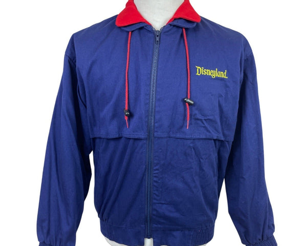 Vintage 80s Disneyland Blue Jacket With Red Collar & Yellow Embroidery Size M