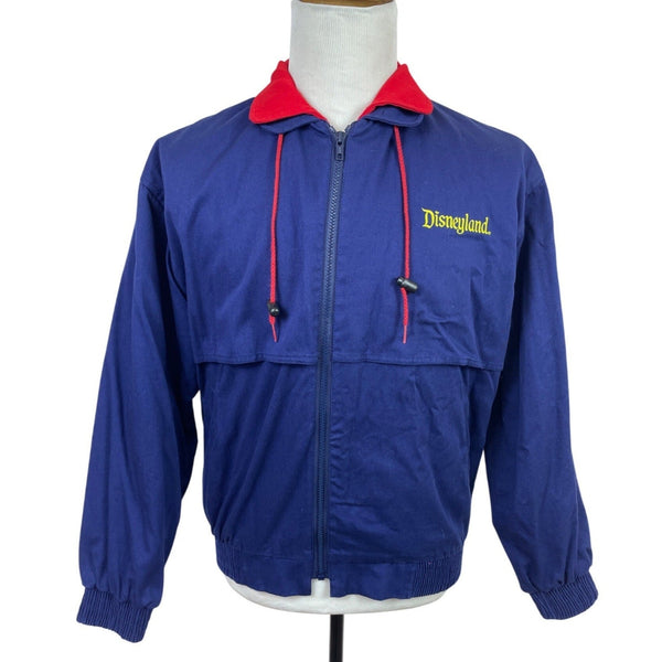 Vintage 80s Disneyland Blue Jacket With Red Collar & Yellow Embroidery Size M