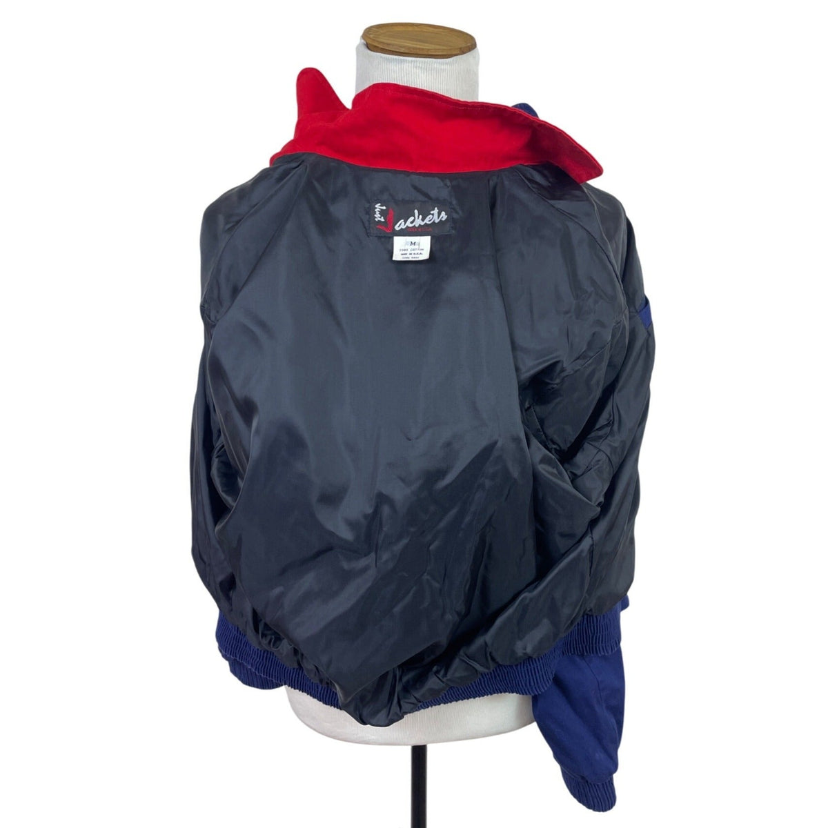 Vintage 80s Disneyland Blue Jacket With Red Collar & Yellow Embroidery Size M