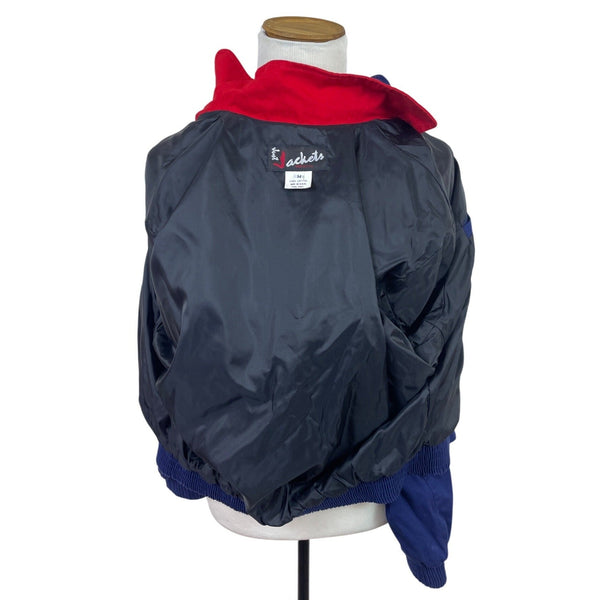 Vintage 80s Disneyland Blue Jacket With Red Collar & Yellow Embroidery Size M