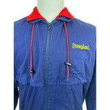 Vintage 80s Disneyland Blue Jacket With Red Collar & Yellow Embroidery Size M