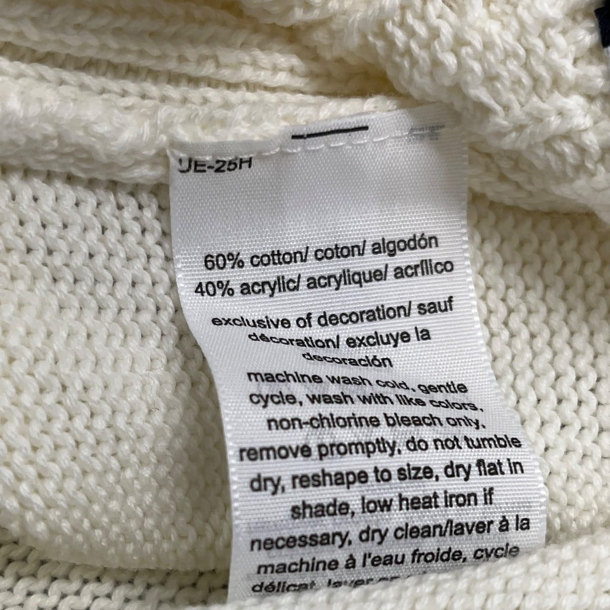 Tommy Hilfiger Women's White Knit V Neck Sweater Cable Pattern Cozy Size M