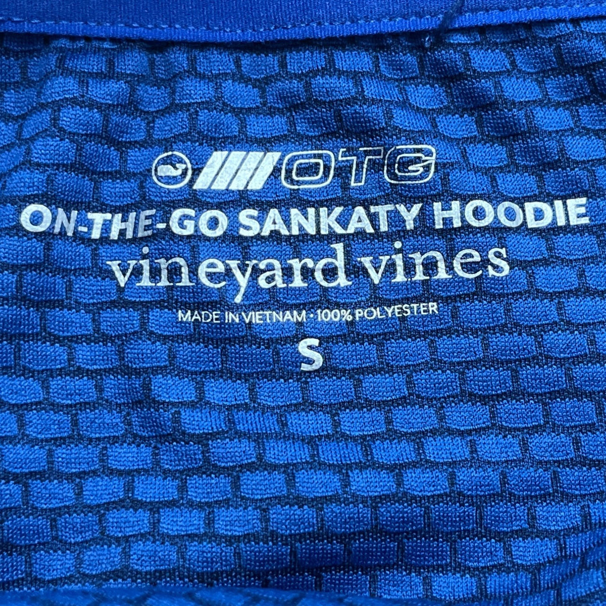 Vineyard Vines Mens Blue Polyester On-The-Go Sankaty Hoodie  Lightweight Size S