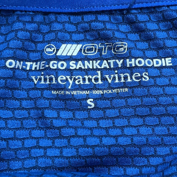 Vineyard Vines Mens Blue Polyester On-The-Go Sankaty Hoodie  Lightweight Size S