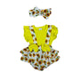 Toddler Girl's Yellow Sunflower Romper Sz 3-6M
