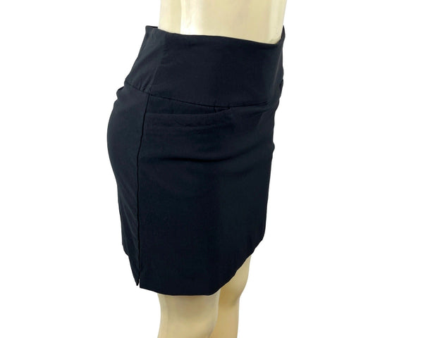 S.C & CO Women's Black High Rise With Girdle and Pocket Short Skirt Sz S