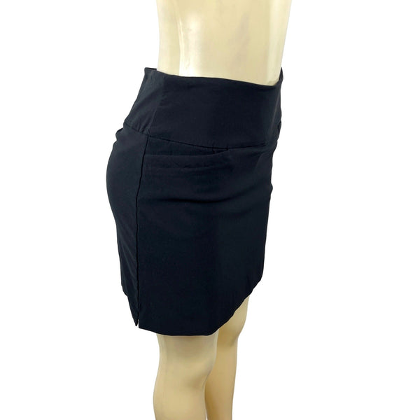 S.C & CO Women's Black High Rise With Girdle and Pocket Short Skirt Sz S