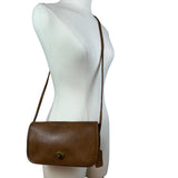 Vintage Coach Brown Leather NYC Clutch Crossbody Bag