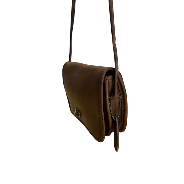 Vintage Coach Brown Leather NYC Clutch Crossbody Bag