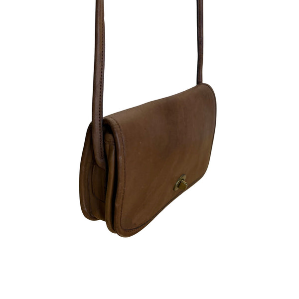 Vintage Coach Brown Leather NYC Clutch Crossbody Bag