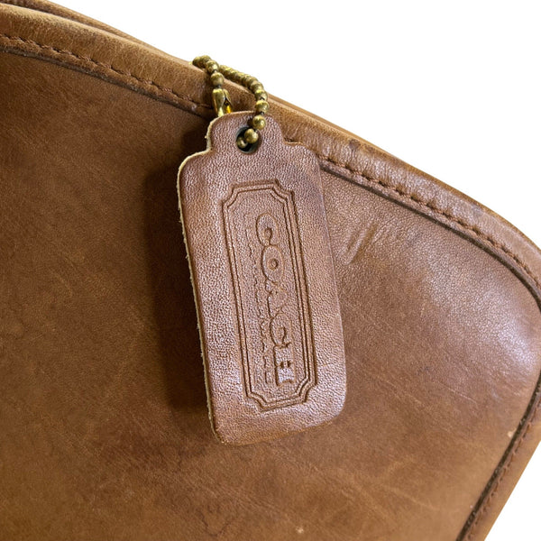 Vintage Coach Brown Leather NYC Clutch Crossbody Bag