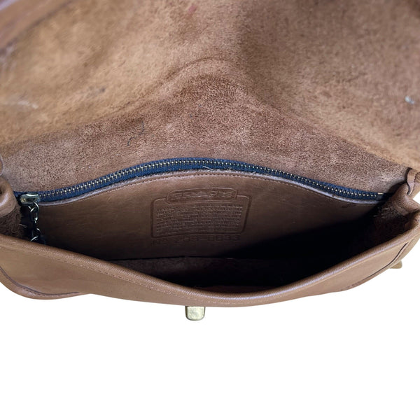 Vintage Coach Brown Leather NYC Clutch Crossbody Bag