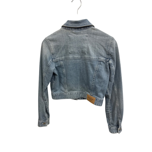Abercrombie & Fitch Womens Cropped Denim Jacket XS Blue Button-Up Long Sleeve