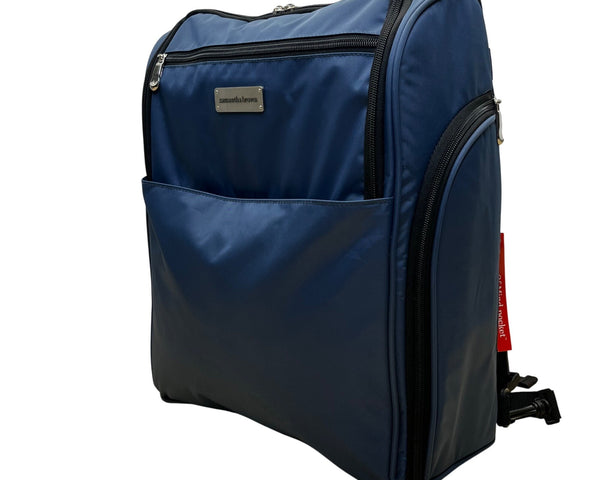 Samantha Brown Unisex Navy Nylon With RFID Protected Pocket Travel Backpack Sz L