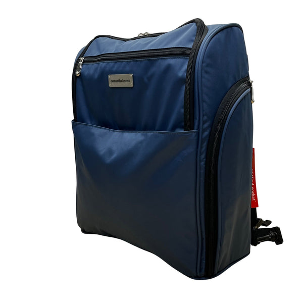 Samantha Brown Unisex Navy Nylon With RFID Protected Pocket Travel Backpack Sz L