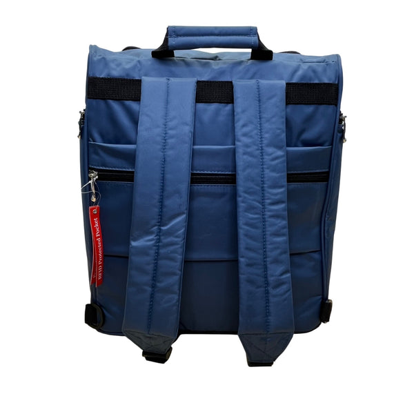 Samantha Brown Unisex Navy Nylon With RFID Protected Pocket Travel Backpack Sz L