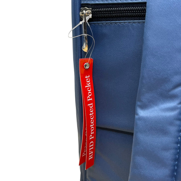 Samantha Brown Unisex Navy Nylon With RFID Protected Pocket Travel Backpack Sz L