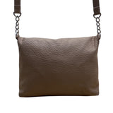 Nine West Taupe Faux Leather Fold-Over Flap Crossbody Bag Sz M