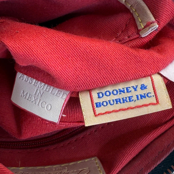 Dooney & Bourke Black Leather  Adjustable Strap & Front Zipper Crossbody Bag