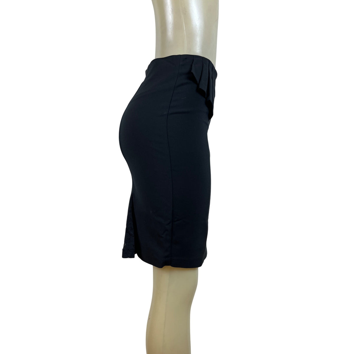 Adiva Womens Black Peplum Pencil Skirt Cotton Nylon Blend Size 6