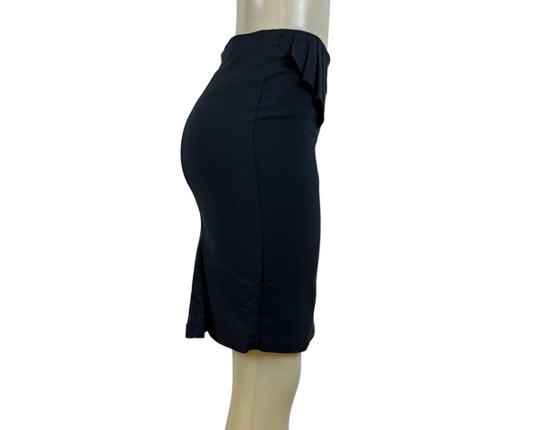 Adiva Womens Black Peplum Pencil Skirt Cotton Nylon Blend Size 6