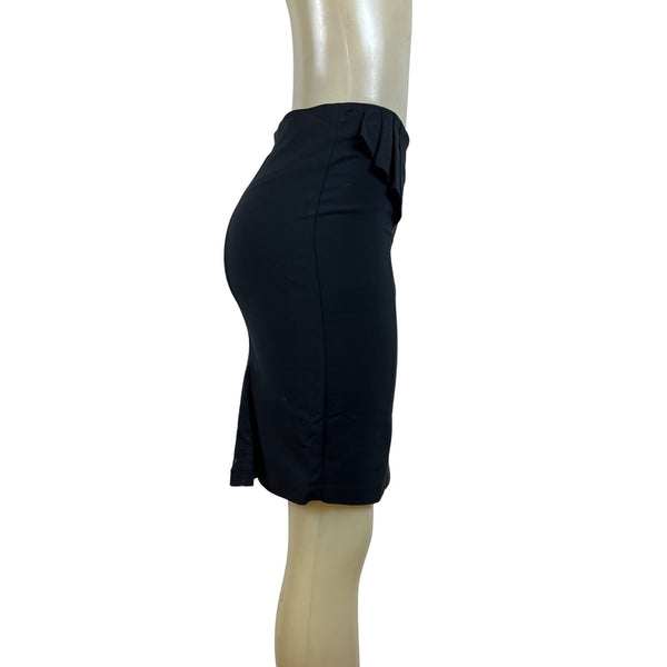 Adiva Womens Black Peplum Pencil Skirt Cotton Nylon Blend Size 6