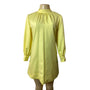 Vintage Style Yellow Long Sleeve Shift Dress With Button Cuffs