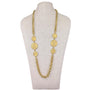 Coin Motif Gold Tone Chain Necklace With Toggle Clasp Vintage Jewelry