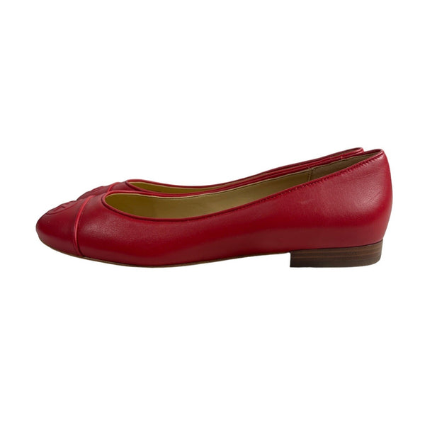 Michael Kors Women's Red Leather Dylan Flats Sz 7.5