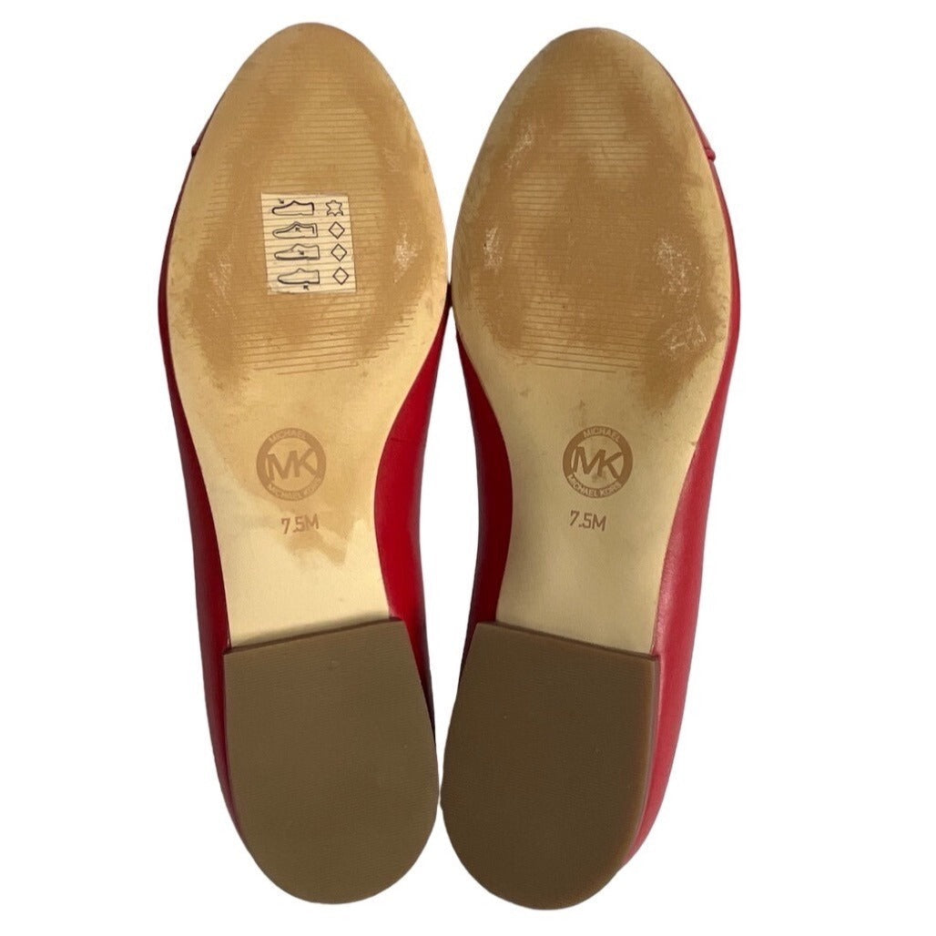 Michael Kors Women's Red Leather Dylan Flats Sz 7.5