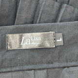 La’ Lisa Women's Black Pleated Tiered Midi Skirt L