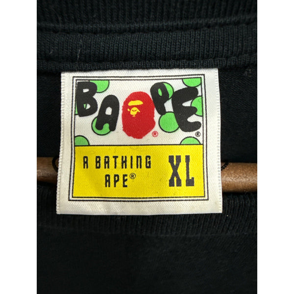 A Bathing Ape Shark Graphic Black Long Sleeve T-Shirt XL Cotton Mens Streetwear