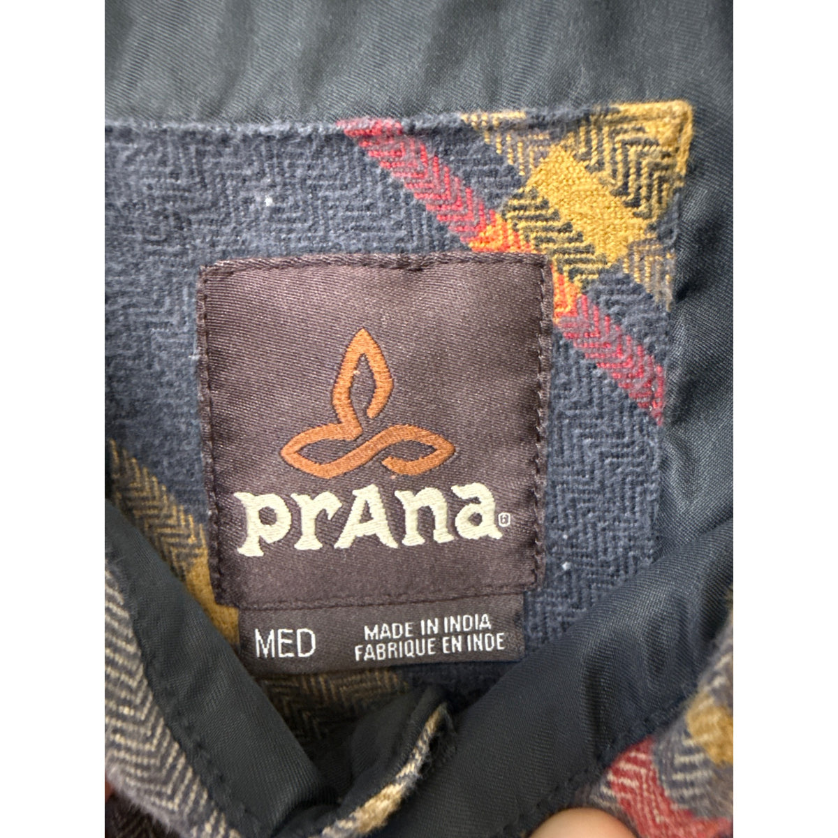 Prana Mens Multicolor Plaid Long Sleeve Button-Up Cotton Flannel Shirt Size M