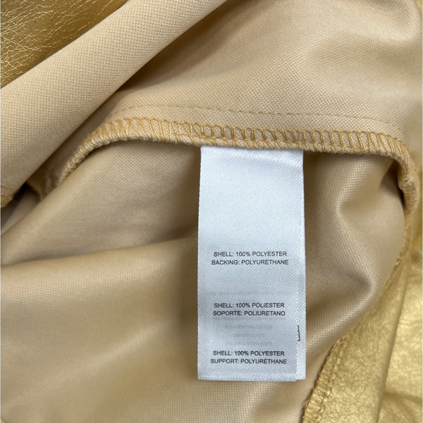 Obsess Metallic Gold Faux Leather Jacket Size PXXL