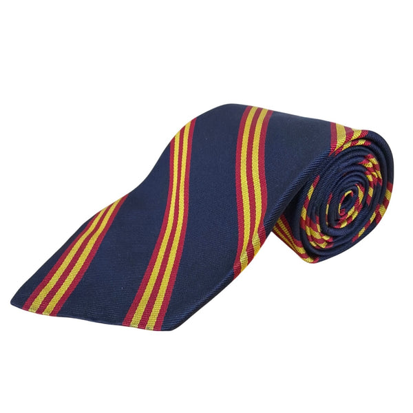 Vintage Brooks Brothers Navy & Yellow Striped Silk Blend Tie Woven In England